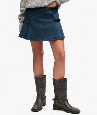 Athletic Essentials Denim Pleated Skirt Image 4