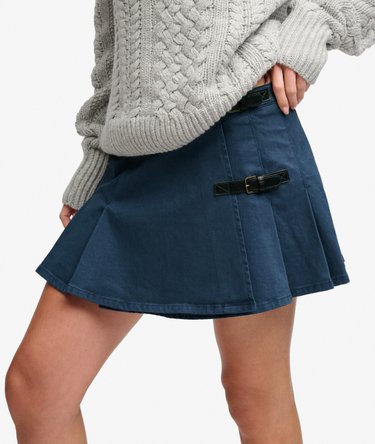 Athletic Essentials Denim Pleated Skirt Image 1