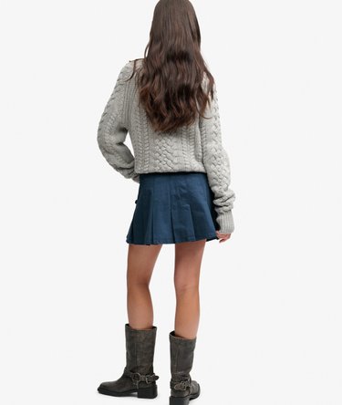 Athletic Essentials Denim Pleated Skirt Image 3