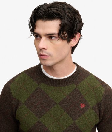 Pull Argyle coupe d&eacute;contract&eacute;e Image 4