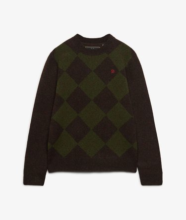 Pull Argyle coupe d&eacute;contract&eacute;e Image 7