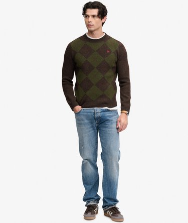 Pull Argyle coupe d&eacute;contract&eacute;e Image 3