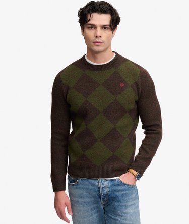 Pull Argyle coupe d&eacute;contract&eacute;e Image 2