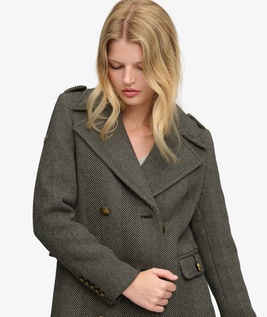 Double Breasted Wool Blend Coat Image 1