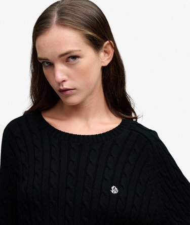 Pull Cable Knit coupe d&eacute;contract&eacute;e Image 4