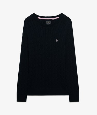 Pull Cable Knit coupe d&eacute;contract&eacute;e Image 7