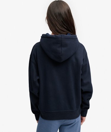 Kapuzenpullover mit Pailletten-Logostickerei lockere Passform Image 5