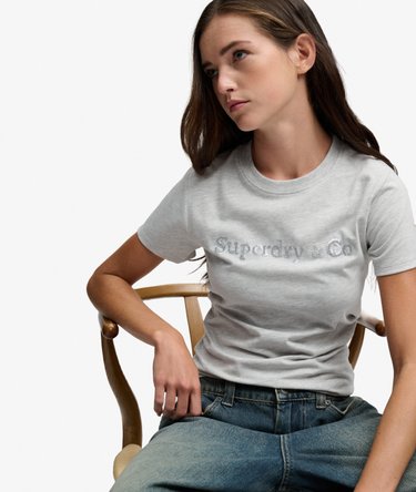 Company Logo Sequin T-shirt Slanke Pasvorm Image 1