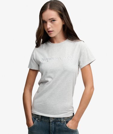 Company Logo Sequin T-shirt Slanke Pasvorm Image 2