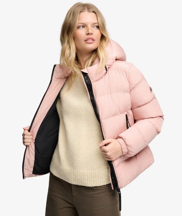 Hooded Sports Puffer Jacket Image 1
