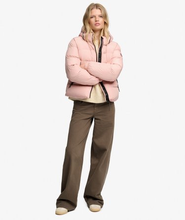 Hooded Sports Puffer Jacket Image 3