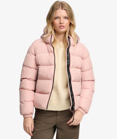 Hooded Sports Puffer Jacket Image 2