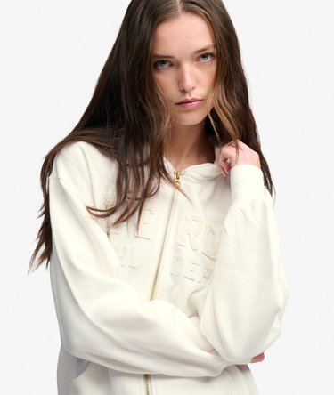 Whites Hoodie met rits Relaxed Pasvorm Image 6