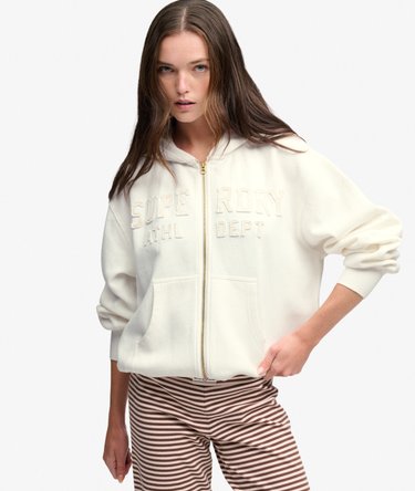 Whites Hoodie met rits Relaxed Pasvorm Image 3