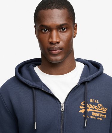 Sweat zipp&eacute; &agrave; capuche Vintage Logo Coupe D&eacute;contract&eacute;e Image 4