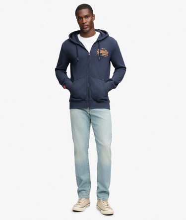Sweat zipp&eacute; &agrave; capuche Vintage Logo Coupe D&eacute;contract&eacute;e Image 3