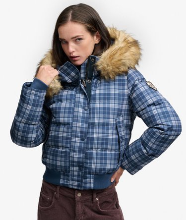 Everest Check Hooded Bomber Jacket Image 6