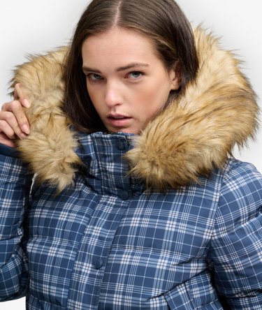 Everest Check Hooded Bomber Jacket Image 5