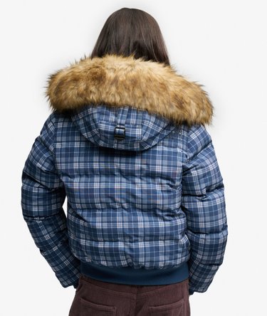 Everest Check Hooded Bomber Jacket Image 7