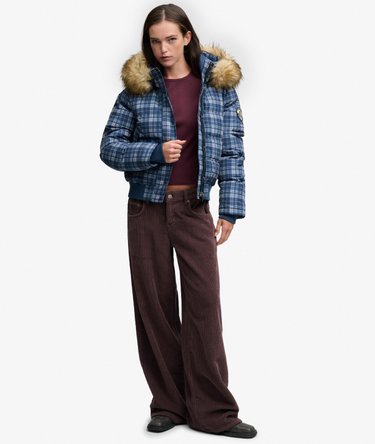 Everest Check Hooded Bomber Jacket Image 4
