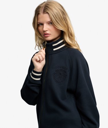 Crest Embroidered Track Top Oversized-Passform Image 1
