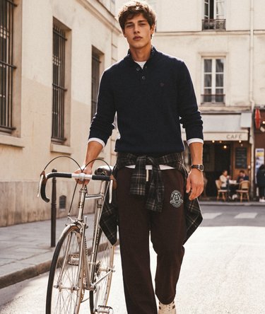 Cotton Button Henley Jumper Image 1
