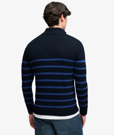 Cotton Stripe Half Zip Knit Image 5