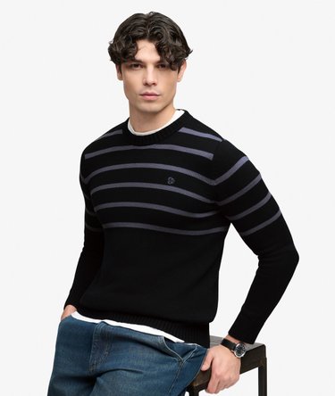 Pull Ray&eacute; en Coton Coupe Ajust&eacute;e Image 1
