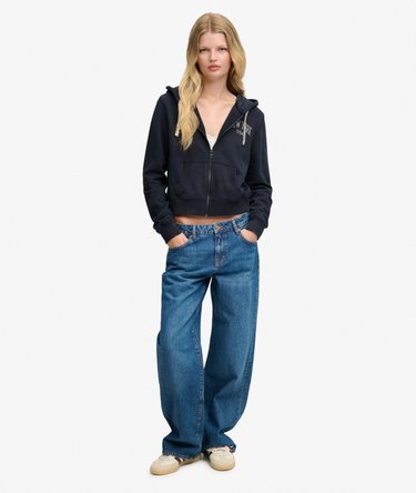 Athletic Essentials Kurze Kapuzenjacke mit lockerer Passform Image 3