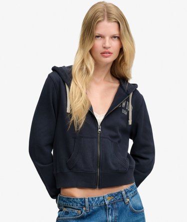 Athletic Essentials Kurze Kapuzenjacke mit lockerer Passform Image 1