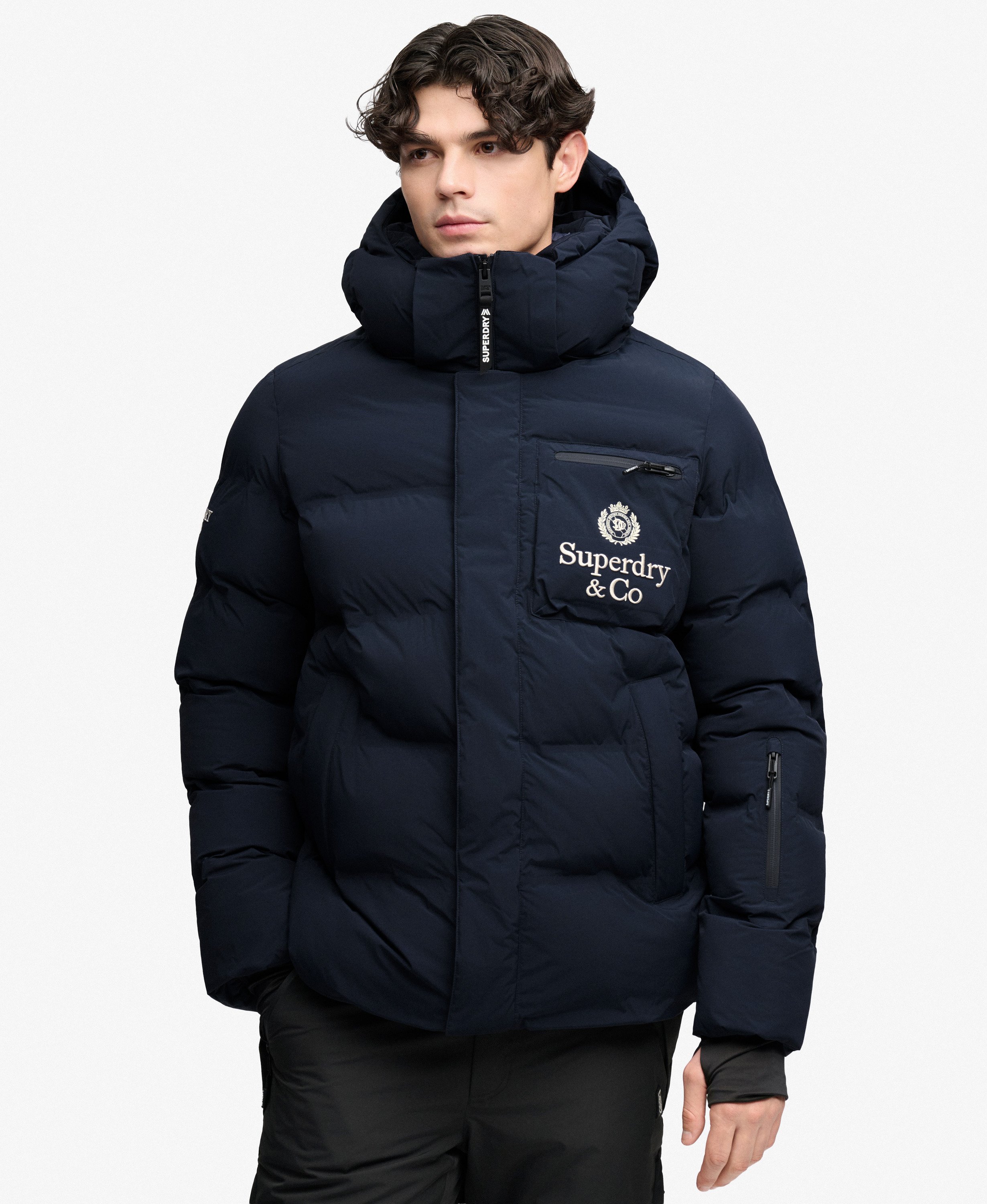 Superdry 極度乾燥(しなさい) ダウンジャケット ネイビー mens Ski Sports Padded Jacket in Eclipse Navy | Superdry US