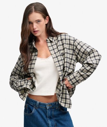 Flanelowa Koszula w Kratę luźny kr&oacute;j Image 1
