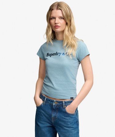 Company Logo Sequin T-shirt Slanke Pasvorm Image 2