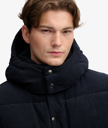 Premium Hooded Cord Puffer Jacket Image 5