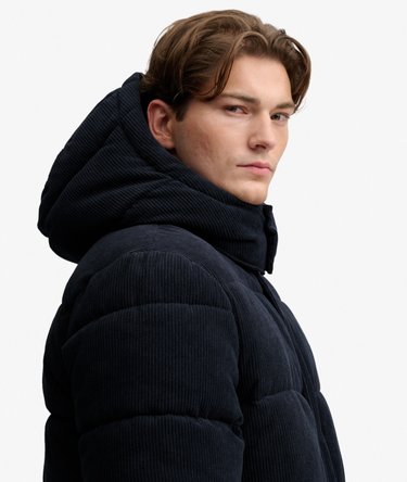 Premium Hooded Cord Puffer Jacket Image 3