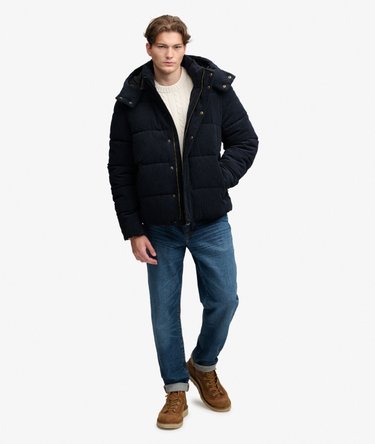 Premium Hooded Cord Puffer Jacket Image 4