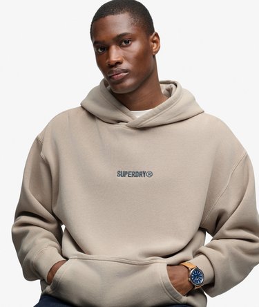 Sudadera de corte holgado con capucha y micrologotipo estampado Image 1