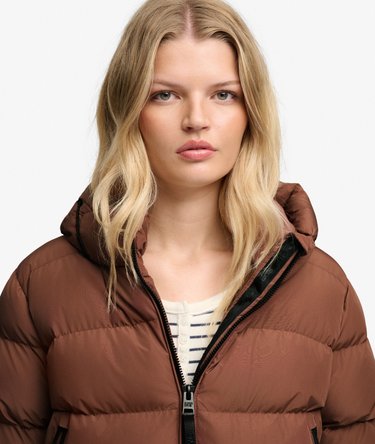 Hooded Sports Puffer Jacket Image 4