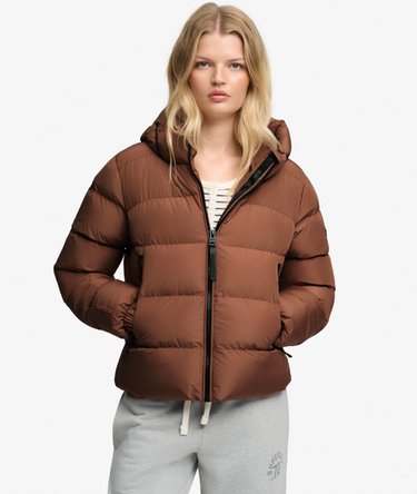 Hooded Sports Puffer Jacket Image 5