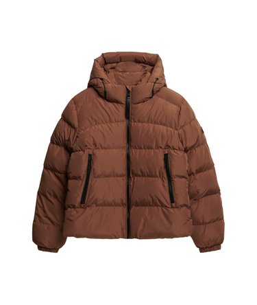 Hooded Sports Puffer Jacket Image 7