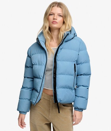 Giacca Puffer Sportiva con Cappuccio Image 1