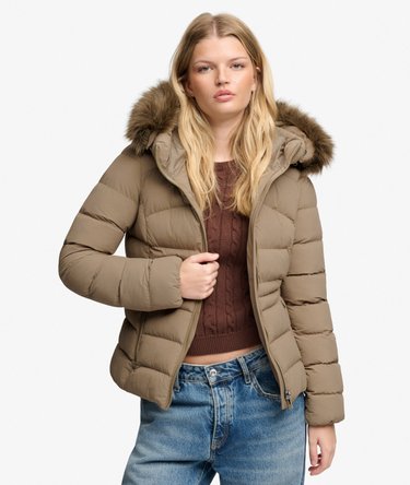 Fuji Gewatteerde Jas Met Capuchon En Imitatiebont Image 1