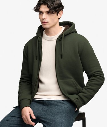 Sweat &agrave; capuche zipp&eacute; doubl&eacute; Borg Image 1