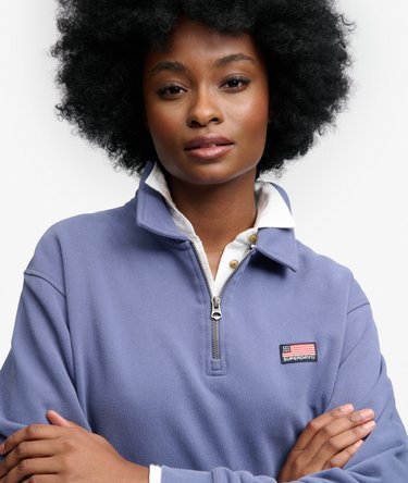 Athletic Essentials Sweatshirt met Kraag en Halve Rits Image 4