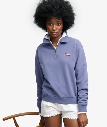 Athletic Essentials Sweatshirt met Kraag en Halve Rits Image 1