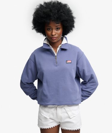 Athletic Essentials Sweatshirt met Kraag en Halve Rits Image 2