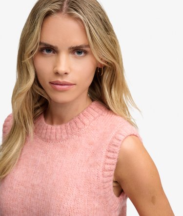 Brushed Knit Crew Neck Vest Image 4