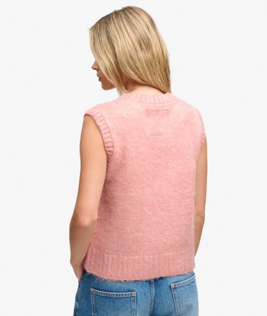 Brushed Knit Crew Neck Vest Image 5