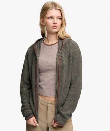 Sweat zipp&eacute; &agrave; capuche Big Chill Knit Komodo coupe d&eacute;contract&eacute;e Image 1