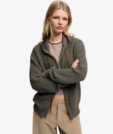 Sweat zipp&eacute; &agrave; capuche Big Chill Knit Komodo coupe d&eacute;contract&eacute;e Image 2